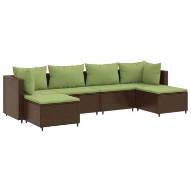 vidaXL Patio Lounge Set Brown PE rattan, powder-coated steel, polyester - Estalios